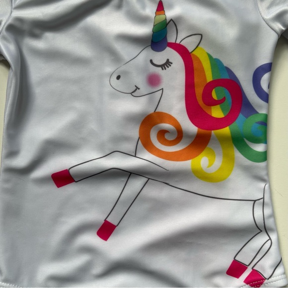 Flap Happy Girls' Rash Guard Swimsuit - Magic Stripe Unicorn - Size 2 - Picture 3 of 12